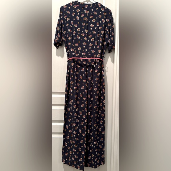 Boden Short Sleeve Emmeline Button Front Floral Union Suit Jumpsuit w Red Belt - Picture 6 of 9